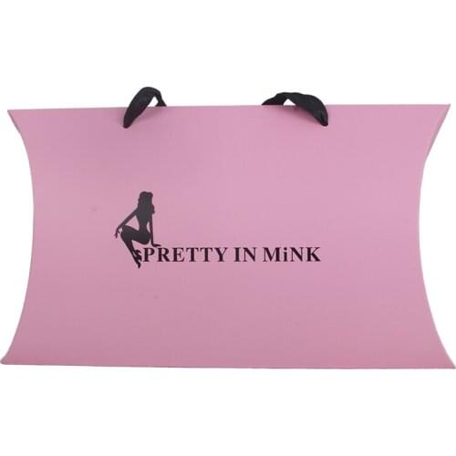 Custom logo Pink/White/Gold/black packaging paper pillow box dress clothing garment gift shopping underbra packing paper boxes