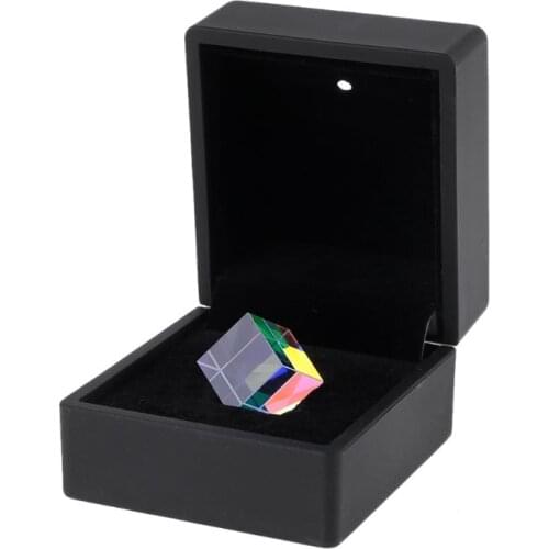 Color-collecting Prism 6-sided Combiner Splitter Cross Dichroic Cube RGB Prism Optical Glass with Light Box Gift