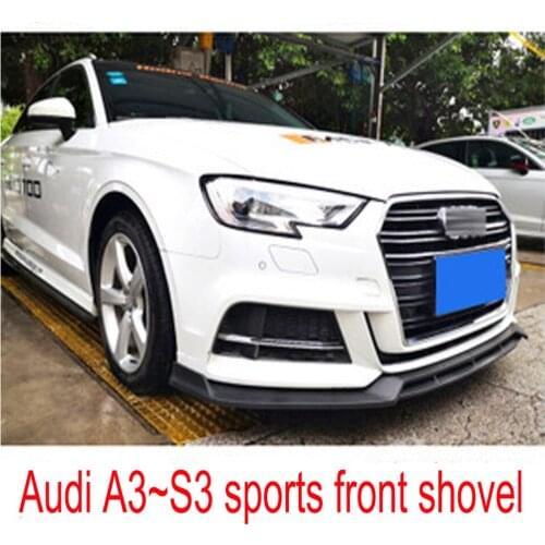 Car Front Bumper Lip Deflector Lips For Audi A3 S-line / S3 2017-2019 Bumper Spoiler Splitters Body Kit Diffuser 4pcs Detachable