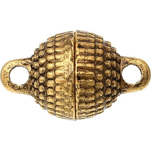 DoreenBeads Zinc metal alloy+Magnetic Hematite Magnetic Clasps Round Gold Tone DIY Charms 14mm( 4/8") x 8mm( 3/8"), 1 Set new