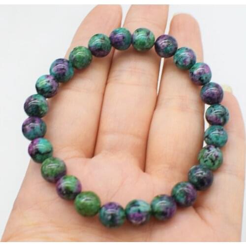 Epidote jade round 6/8/10/12mm bracelet 7.5inch FPPJ wholesale beads nature