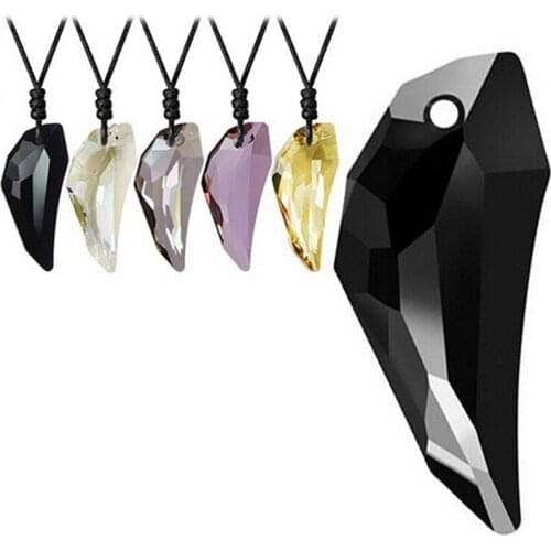 Women Mens Lover Wolfs Tooth Necklace Crystal Natural Stone Pendant Womens Jewelry Valentines Day Gift