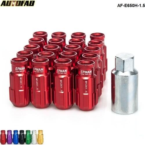 Jdm Racing Style Aluminum Lock Lug Nuts 20Pcs W/Key 12x1.5 For Honda Toyota Mitsubishi AF-E650H-1.5