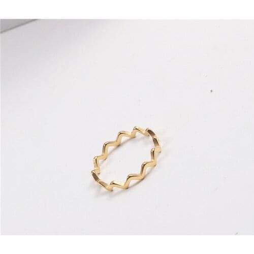 Joolim PVd Gold Finish Wave Stainless Steel Rings for Women Irregular Ring Tarnish Free Jewelry