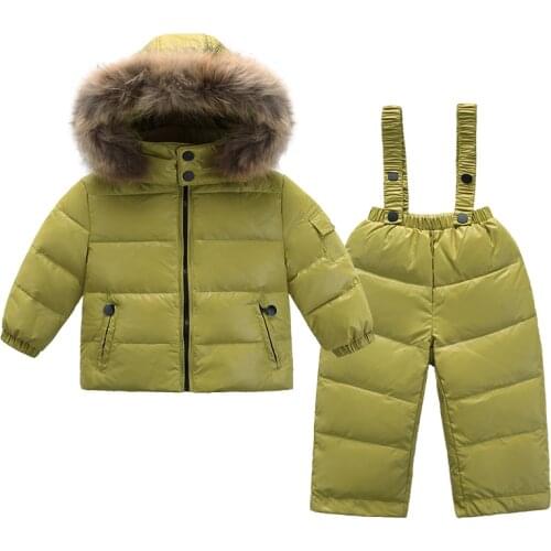 2019 fashion Children clothing 2 pieces suits snowsuit down jacket for girls coat kids clothes for boys parka winter snow wear