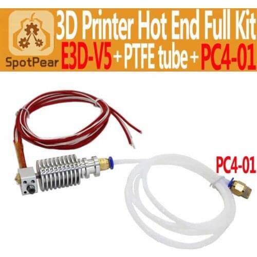 3d printer E3D-V5 Hot End Kit Bowden/RepRap 3d printer extruder parts accessories Long distance print head with PTFT tube+PC4-01