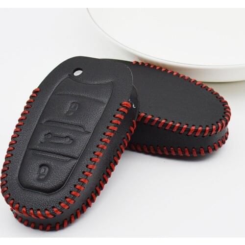 Leather Car Key Cover For C4 Cactus C5 Xsara C3 Picasso C8 C4L Berlingo Ds5 Ds3 C1 Ds4 Car Key Protection Case Accessories