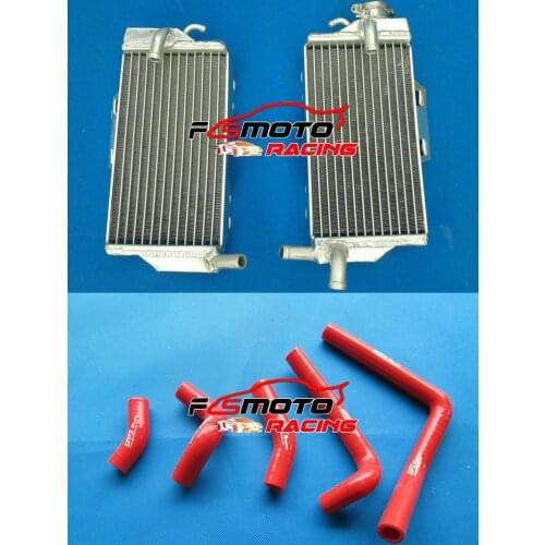 RED Hose + Aluminum Radiator For HONDA CR250R CR 250 R CR250 250R 2005 2006 2007 05 06 07