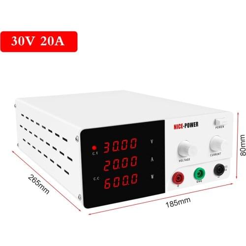 110V/220V DC Lab Switching Adjustable Power Supply 30V 20A Bench Source Universal Voltage Current Regulator for Phone R-SPS3020