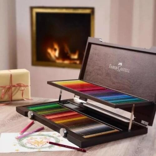 Lapis Cor Faber Castell Polychromos 120 Cores Madeira 110013,Polychromos artistic crayons ,Exquisite wooden box set,Art supplies