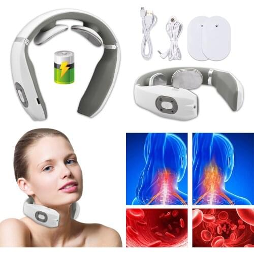 USB Rechargeable Neck Massager EMS Pulse Cervical Vertebra Massage Device Electric Neck and Shoulder Massagem Health Care Relax