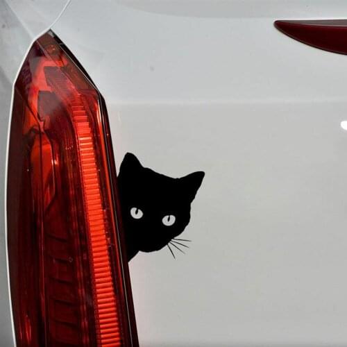 Cat Face Peering Car Stickers Styling Funny Decal Window Truck Bumper Laptop Sticker Black Auto Racing Tuning Accessories