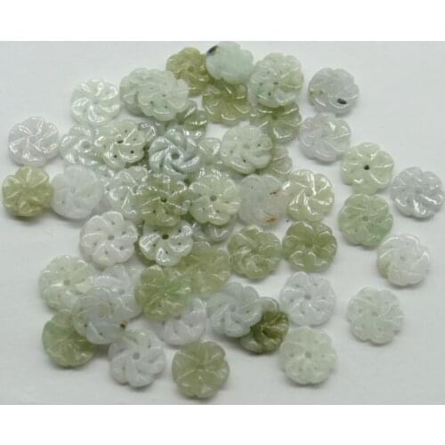 Natural Stone carving jades Quartz crystal road pass flower beads pendants for diy jewelry making Necklace Accessories24pc