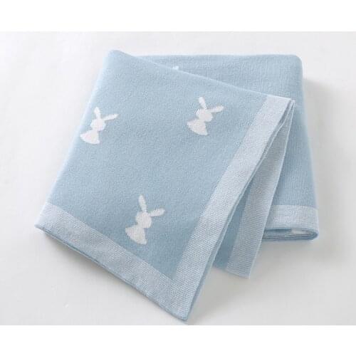 Newborn Baby Blanket Cotton Knitted Infant Bed Sleeping Covers Quilts 100*80CM Toddler Boy Girl Stroller Wrap Swaddle Super Soft