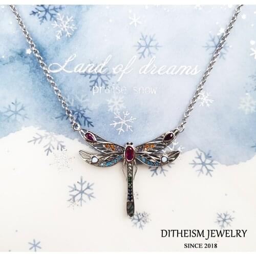 Necklace Dragonfly Link Chain 925 Stering Silver 2021 New Fine Jewelry Europe Style Bijoux Bohemia Gift For Women Girlfriend