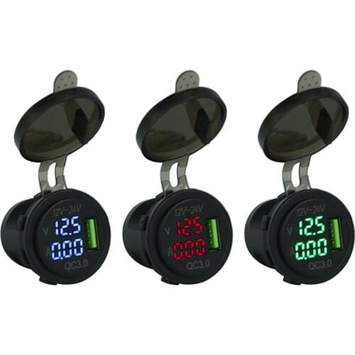 Durable USB Car Charger Delicate Design 3A QC 3.0 USB Car Charger Power Socket Adapter for Auto Motorcycle Boat 12V-24V