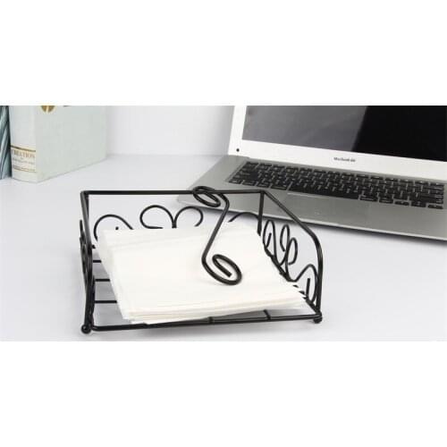 Simple wrought iron kitchen paper towel basket hotel restaurant paper towel rack family party table napkin storage rack