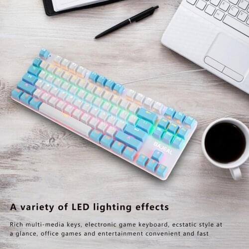 87 Keys RGB Wired Mechanical Keyboard Acrylic Translucent Case PBT Pudding Keycaps For Gaming/Win Gateron Switch