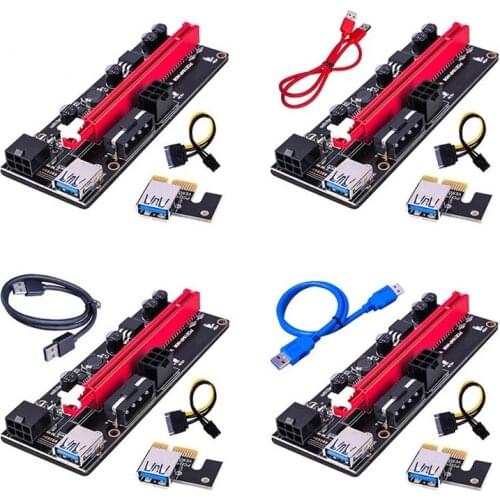 VER009S PCI-E Riser Card Dual 6Pin Adapter Card PCIe 1X To 16X Extender Card USB3.0 Data Cable for BTC Mining Miner 009S Express