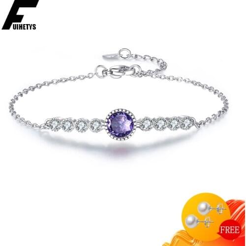 Luxury Women Bracelet 925 Silver Jewelry with Zircon Gemstones Accessories for Wedding Promise Party Gift Bracelets Wholesale