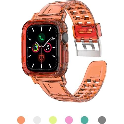 Silicone Smart Watch Accessories Case Strap For Apple Watch Band 44mm 40mm 42mm 38mm Bracelet Watchband Iwatch Series 5 4 3 6 Se