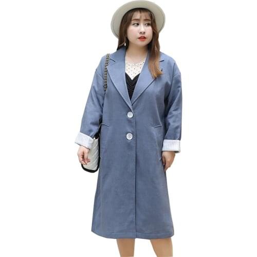Large size Trench Coat Women 2019 Spring Autumn Long Windbreaker Single-breasted Female Loose Casual Tops Trench Plus size 4XL