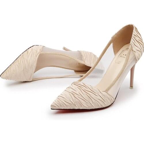 Firowe Women Satin Pointed Toe low Cut Sitletto Hihg Heel Pump shoes for wedding women shoes bride black 10CM