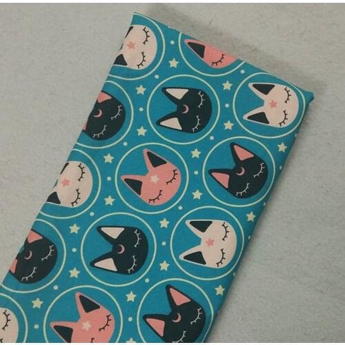 Adorable Catoon Black White Pink Girl Cats Printed Cotton Fabric 50x105cm Cat Fabric Patchwork Cloth Bag Party Home Decoration