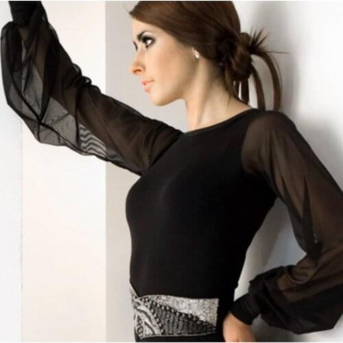 Yaos Lantern Sleeve sleeve modern dance jacket new national standard short sleeved shirt Dance Dress