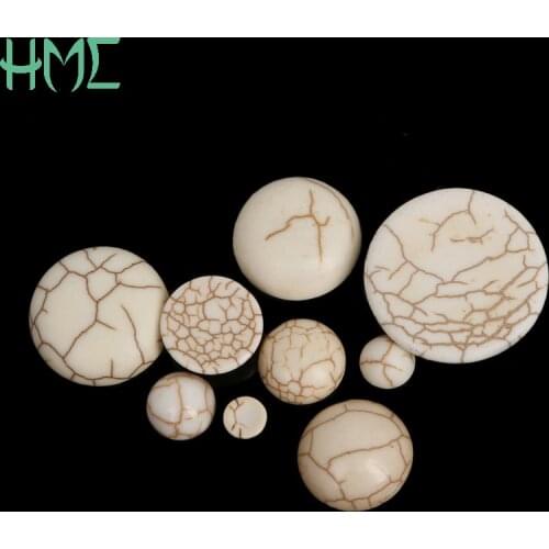 10-20pcs New Half Round Back Synthetic White Calaite Flat Back Cabochons Beads DIY Fittings Stone Beads For Craft Making