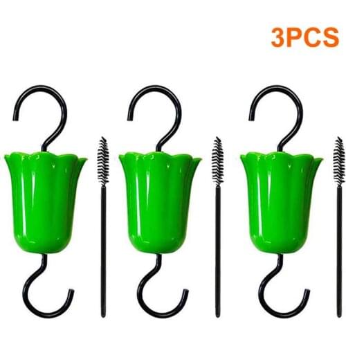 3pcs Garden Storage Rack Hummingbird Feeder Trap Hooks Portable With Brushes Outdoor Ant Moat Plastic Insect Anti Leakage Home