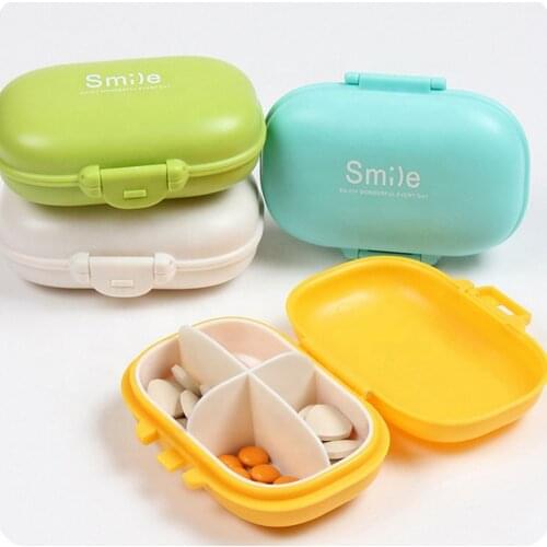 4 Grids Candy Pills Container Medicine/jewelry Storage Box Case for Drug Tablets Dispenser Medicament Small Pillbox Organizer
