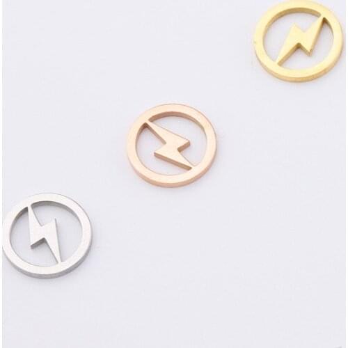 5pcs 12mm Mirror polished stainless steel hollow double hole polygon pendant simple for bracelet/necklace DIY accessories