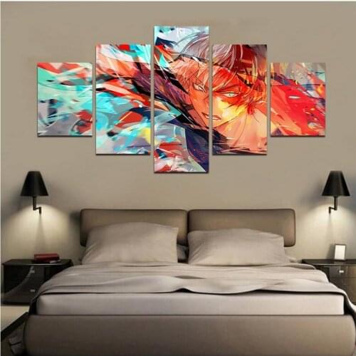 5 Pieces My Hero Academia Canvas Painting Pictures Wall Art Modern Prints Modular Animation Poster For Living Room Home Decor