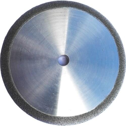 60# Electroplated Diamond Alloy Wheel Abrasion Wheel Buffing Wheel 150mm Diameter 12.7mm Hole 60° Double Bevel Grinding Wheel
