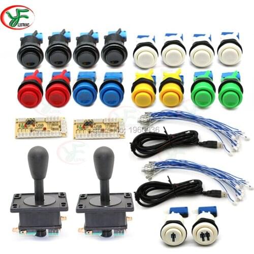 Happ Type Arcade Joystick Button DIY Kit for Jamma Mame USB Board Zero Delay USB Encoder 8 Way Stick Push Buttons