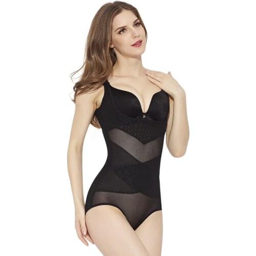 Seamless Full Body Shaperwear Ladies Nylon Body Slimming Shape Polyester Solid Hollow Out 2019 New