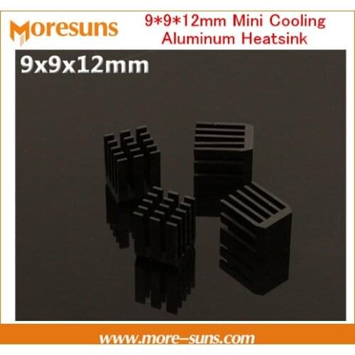 Fast Free Ship 12pcs/lot Black MOS heat sink strengthen 9*9*12mm Mini Cooling Aluminum Heatsink