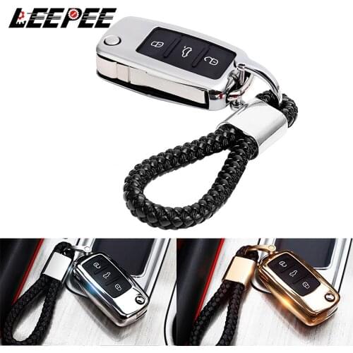 Car Key Case Bag Cover Protector Auto Accessories with Key Chain For Volkswagen VW Passat Golf Jetta Bora Polo Sagitar Tiguan