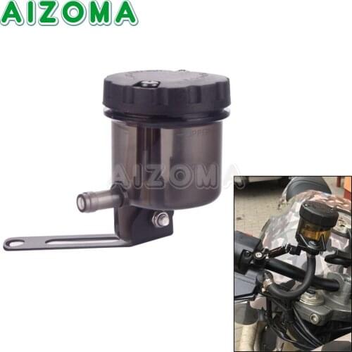 Black Front Tank Brake Fluid Reservoir Oil Cup Bottle Can Universal For Honda Yamaha Suzuki Kawasaki Cafe Racer Sport Bike