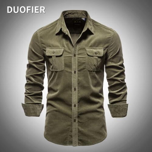 Мужские вельветовые рубашки DUOFIER China At AliExpress
