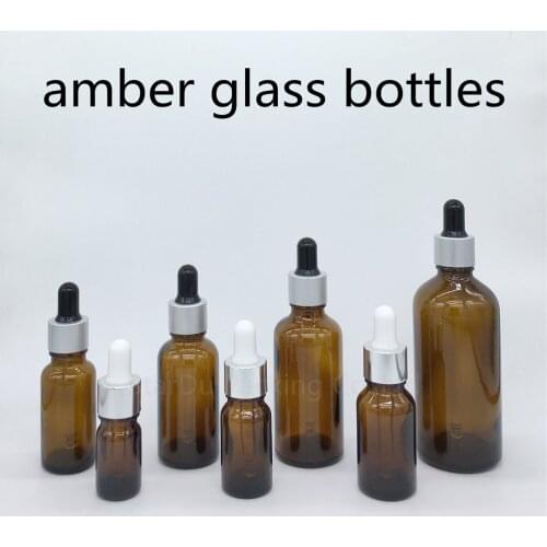5ml-100ml amber Glass Bottle With Dropper Essential Oil Bottle, High quality Perfume bottle 200pcs