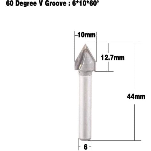 1pc 60 Degree 1/4 Inch Shank V Groove V Type V Grooving Wood Router Bit Engraving Wood Working Tool