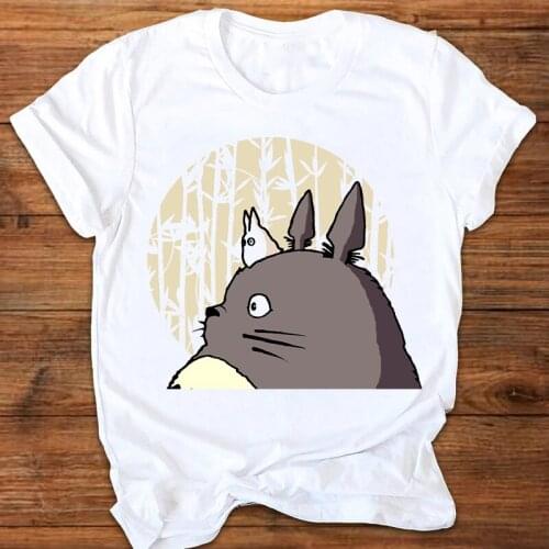 Summer T-shirt For Women Totoro Cartoon Graphic T Shirt 90s Harajuku Fashion T Shirt O-neck Short Sleeve Women Top Tee Plus Size
