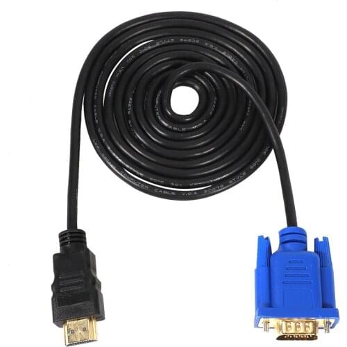 HDTV HDMI Gold Male To VGA HD-15 Male 15Pin Adapter Cable 6FT 1.8M 1080P