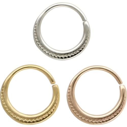 JHJT Nose Ring Septum 316L Surgical Steel Nose Hinge Segment Hoops Cartilage Earrings Body Piercing Women Men