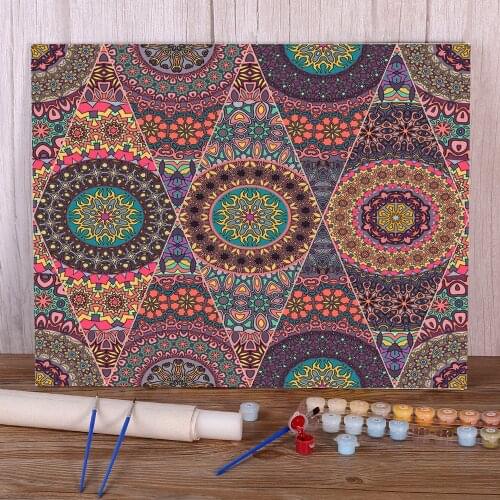 Region Islam Painting By Numbers Set Acrylic Paints 50*70 Canvas Painting Loft Picture For Kids Art