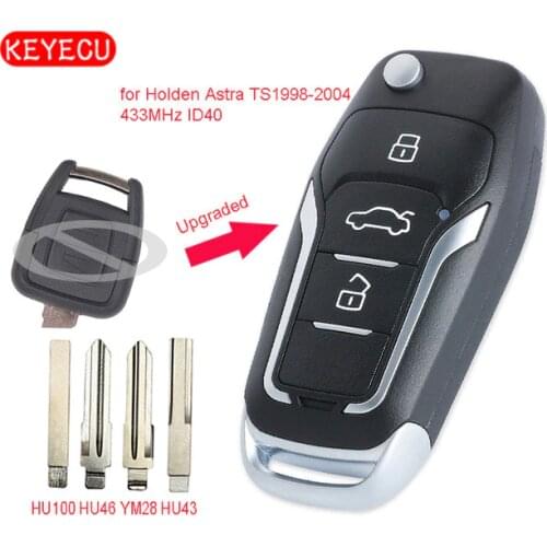 Keyecu Upgraded Flip Remote Car Key Fob 2 Button 433MHz ID40 for Opel Holden Astra TS 1998-2004