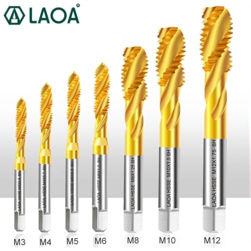 LAOA Spiral Tap Titanize Screw Drill Threaded hole machining Metal threading