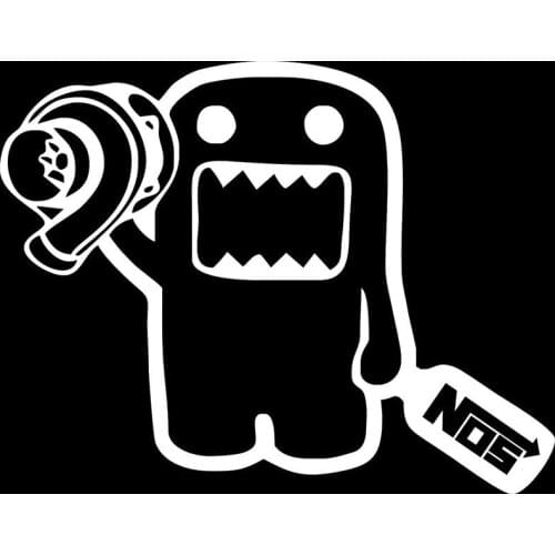 Hot Sell Lovely Car Stickers Toon Lovely DOMO TURBO AND NOS KK Vinyl Decal for Window Anti- Car Decoration Accessories 15*12cm